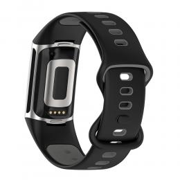 Fitbit Charge 5 Armband Silikon Tvåfärgat Svart/Grå