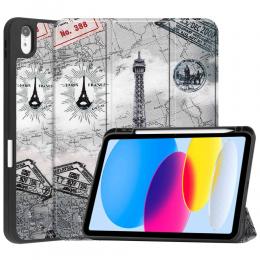 iPad 10.9 2022 Fodral Tri-Fold Pennhållare Eiffeltornet