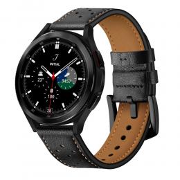 Tech-Protect Äkta Läder Armband Samsung Galaxy Watch 4 Svart