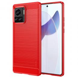 MOFI Motorola Edge 30 Ultra 5G Skal Borstad Stål Textur Röd