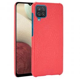 Samsung Galaxy A12 - Krokodil Textur Läder Skal - Röd