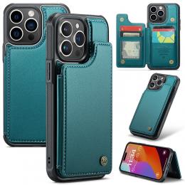 CASEME iPhone 15 Pro Max Skal RFID Kickstand Plånbok Grön