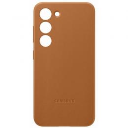 Samsung Galaxy S23 Skal Leather Cover Camel