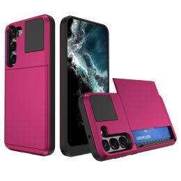 Samsung Galaxy S24 Skal Hybrid Med Kortfack Hot Pink
