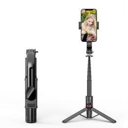 Selfie Stick Tripod 106 cm Trådlös Bluetooth Svart