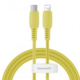 BASEUS Baseus 1.2m 18W USB-C PD - Lightning Kabel - Gul - Teknikhallen.se