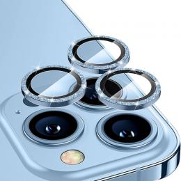 ENKAY iPhone 14 Pro / 14 Pro Max Linsskydd Aluminium Glitter Sierra Blue
