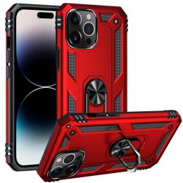 iPhone 14 Pro Max Skal Shockproof Hybrid Ring Röd