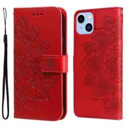 iPhone 14 Plus Fodral Mandala Flower Röd
