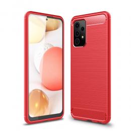 Samsung Galaxy A52 / A52s - Borstad Stål Textur Skal - Röd