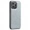 DG.MING iPhone 12 / 12 Pro Skal Lder Glitter Silver