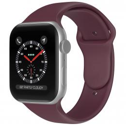 Apple Watch 42/44/45/49 mm Silikon Armband (S/M) Vinröd