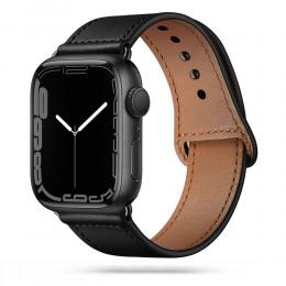 Tech-Protect Äkta Läder Armband Apple Watch 42/44/45/49 mm Svart