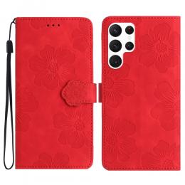 Samsung Galaxy S24 Ultra Fodral Blommigt Tryck Röd