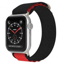 Apple Watch 42/44/45/49 mm Armband Alpine Pro Loop Svart/Röd