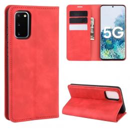 Samsung Galaxy S20 FE - Silkeslent Läderfodral - Röd