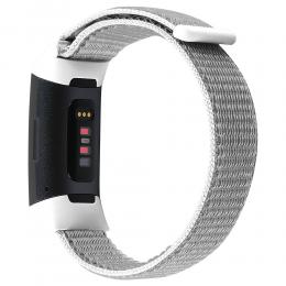  Nylon Loop Armband Justerbart Fitbit Charge 3 / 4 Grå - Teknikhallen.se