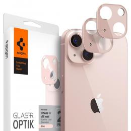 Spigen Spigen iPhone 13 / 13 Mini 2-PACK Optik.tR Linsskydd Härdat Glas Rosa - Teknikhallen.se