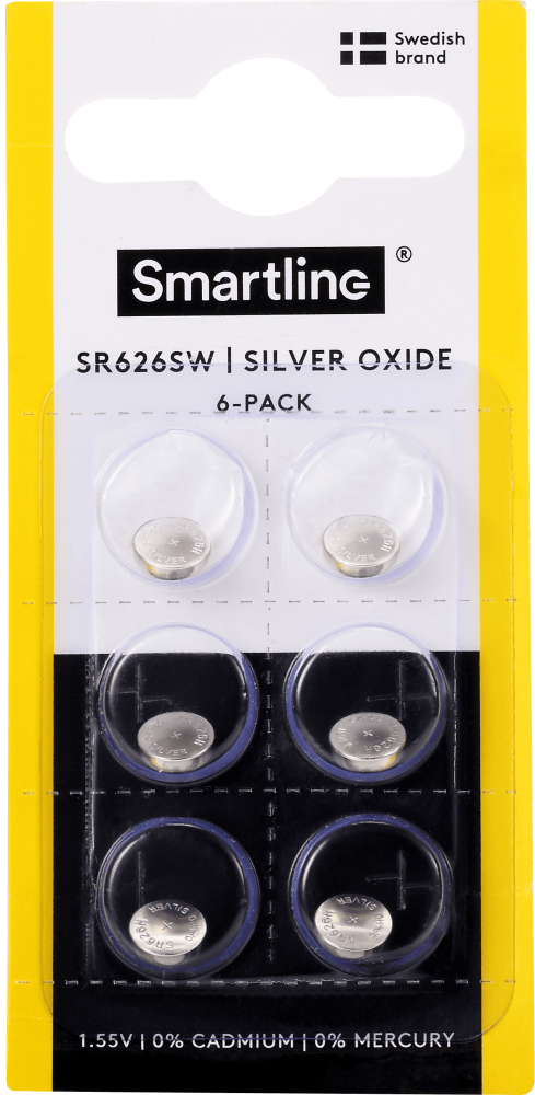Smartline SR626SW 6-PACK Batteri Knappcell 377 (30% silver)