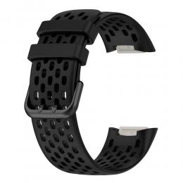 Fitbit Charge 6 / 5 Armband Silikon Ihåligt Svart