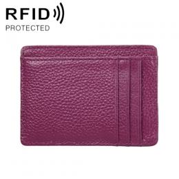 RFID Plånbok Korthållare Litchi Textur Lila