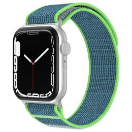 Apple Watch 42/44/45/49 mm Armband Nylon Trail Loop Blå/Grön