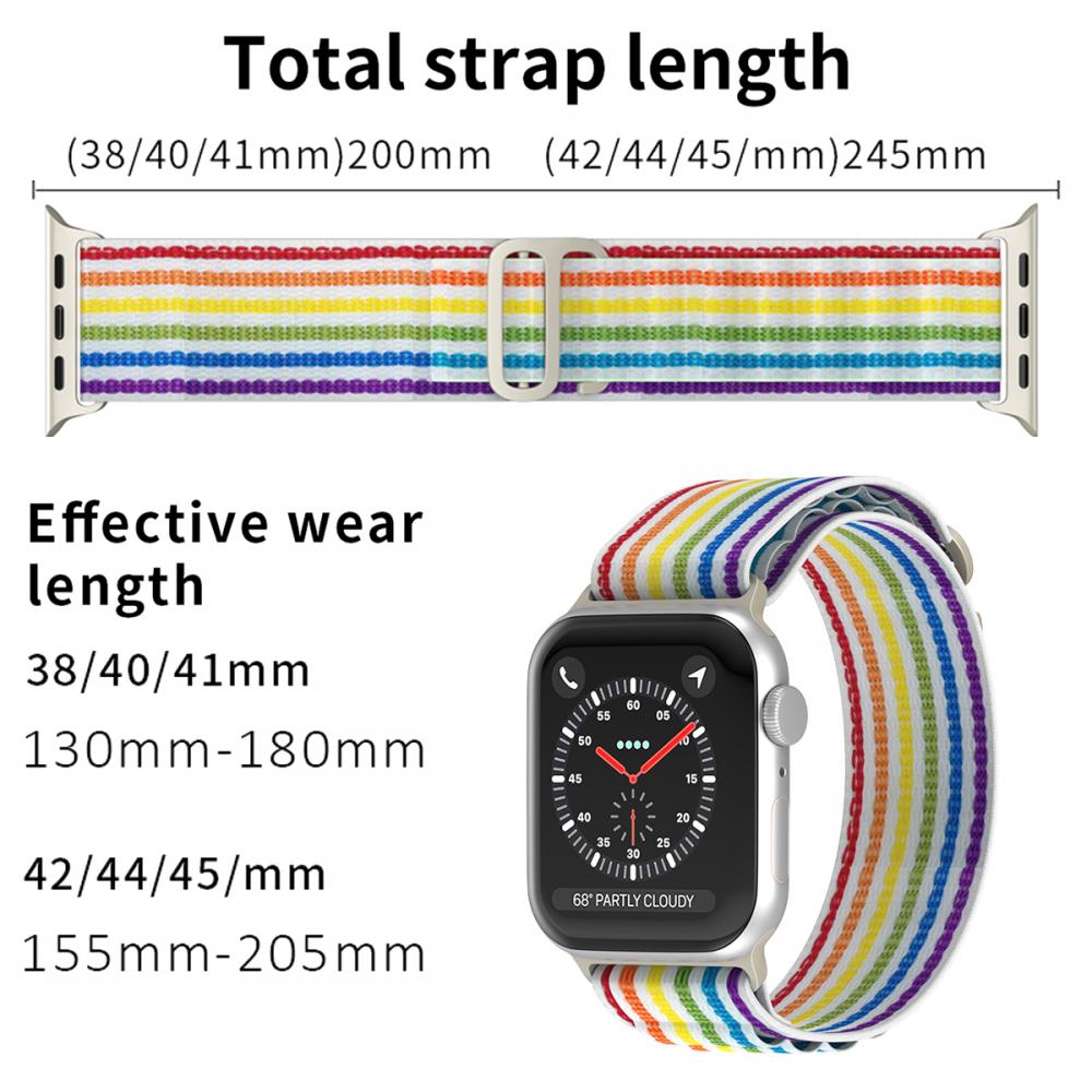 Apple Watch 42/44/45/49 mm Armband Alpine Pro Loop White Rainbow