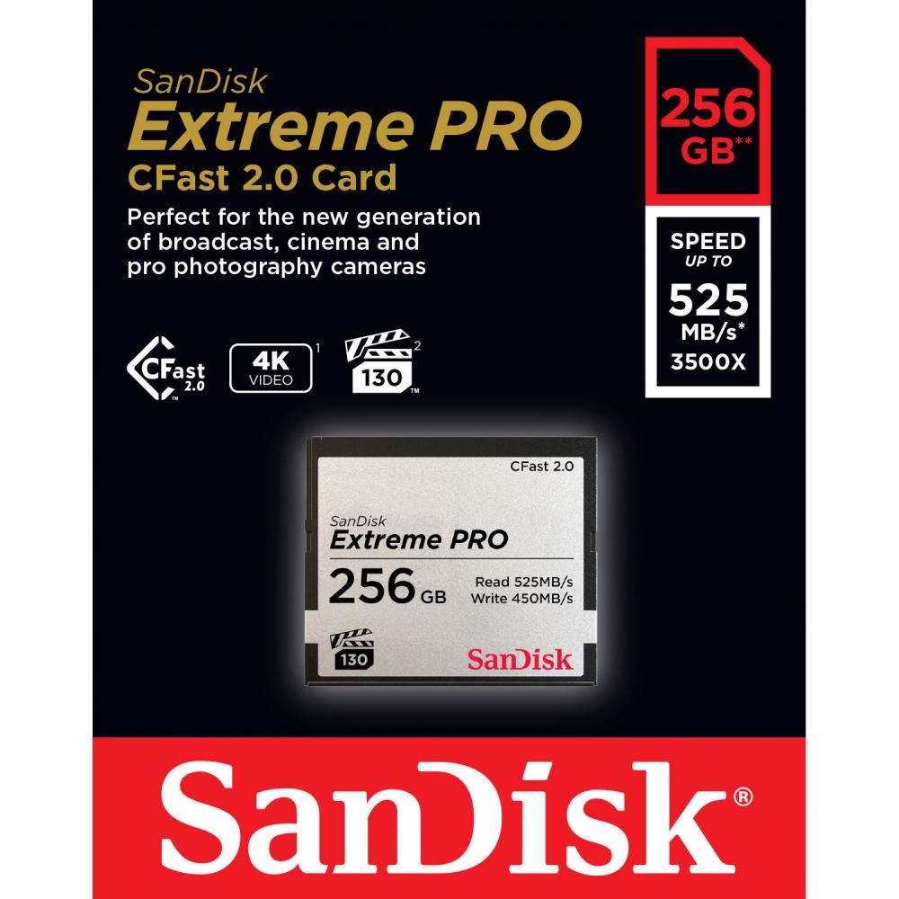 SanDisk Cfast 2.0 Extreme Pro 256 GB 525MB/s VPG130