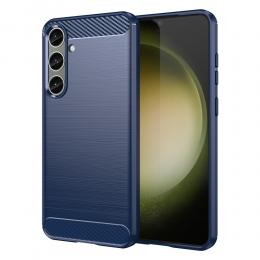 Samsung Galaxy S24 Plus Skal Borstad Stål Textur Blå