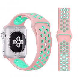 Ihåligt Silikon Armband Apple Watch 41/40/38 mm (M/L) - Rosa/Mint