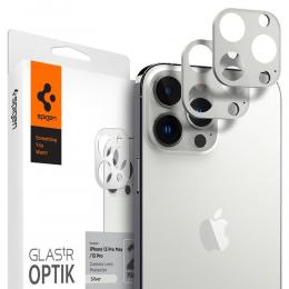 Spigen iPhone 13 Pro / 13 Pro Max 2-PACK Optik.tR Linsskydd Härdat Glas Silver