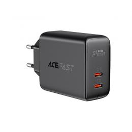 Acefast Acefast 40W PD QC PPS 2x USB-C Väggladdare Svart - Teknikhallen.se