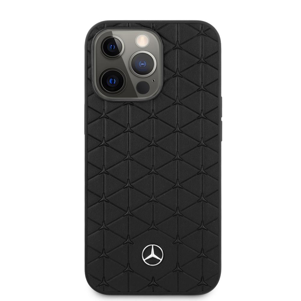Mercedes Benz iPhone 13 Pro Skal kta Lder Svart