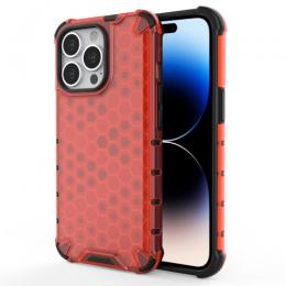 iPhone 14 Pro Max Skal Shockproof Honeycomb Hybrid Röd