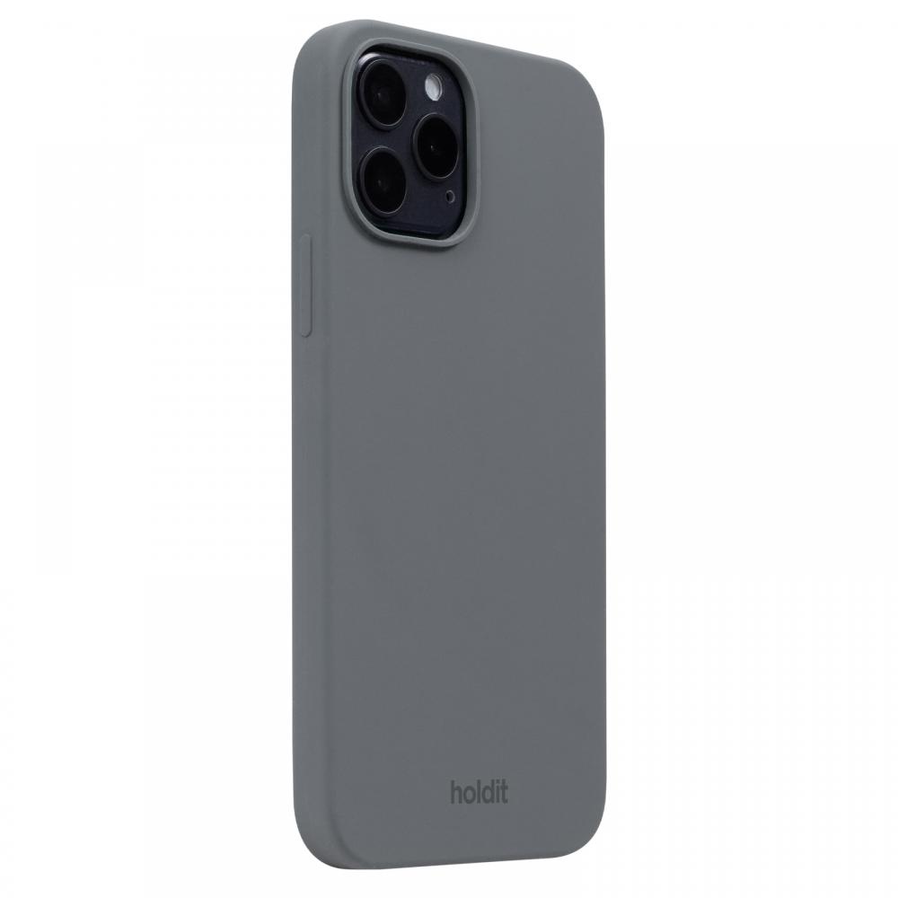 holdit iPhone 12 / 12 Pro Mobilskal Silikon Space Gray
