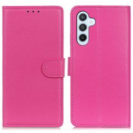 Samsung Galaxy S24 Fodral Läder Litchi Rosa