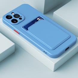iPhone 14 Pro Skal TPU Med Kortfack Ljus Blå
