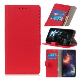 Samsung Galaxy A32 5G - Litchi Läder Fodral - Röd