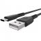 Smartline 2m 3A USB-C Nylon Laddningskabel Svart