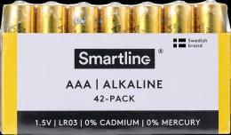 Smartline Alkaliskt Batteri AAA LR03 1.5V 42-pack