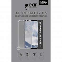 GEAR Samsung S8 Skärmskydd Härdat Glas 3D Full Cover Silver