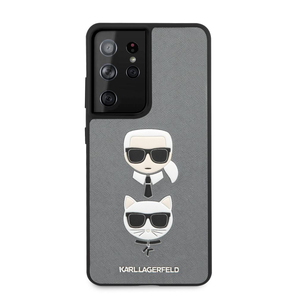 Karl Lagerfeld Samsung Galaxy S21 Ultra Skal Saffiano Silver/Gr