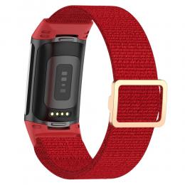 Fitbit Charge 6 / 5 Armband Justerbart Nylon Röd