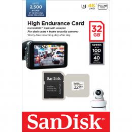 SanDisk MicroSDHC 32 GB High Endurance med adapter