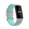 Fitbit Charge 4/3 Silikon Trningsarmband Gr/Cyan