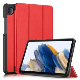 Samsung Galaxy Tab A9 Fodral Tri-Fold PU Läder Röd