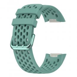 Fitbit Charge 5 Armband Silikon Ihåligt Svartaktig Grön