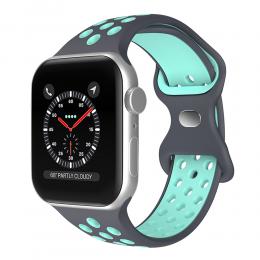 Sportarmband Dual-Color Apple Watch 42/44/45/49 mm (S/M) Grå/Teal