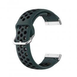  Silikon Träningsarmband Armband Versa 3/Fitbit Sense - Grön/Svart - Teknikhallen.se