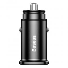 BASEUS Baseus 30W 2x USB Billaddare Snabbladdning Svart - Teknikhallen.se